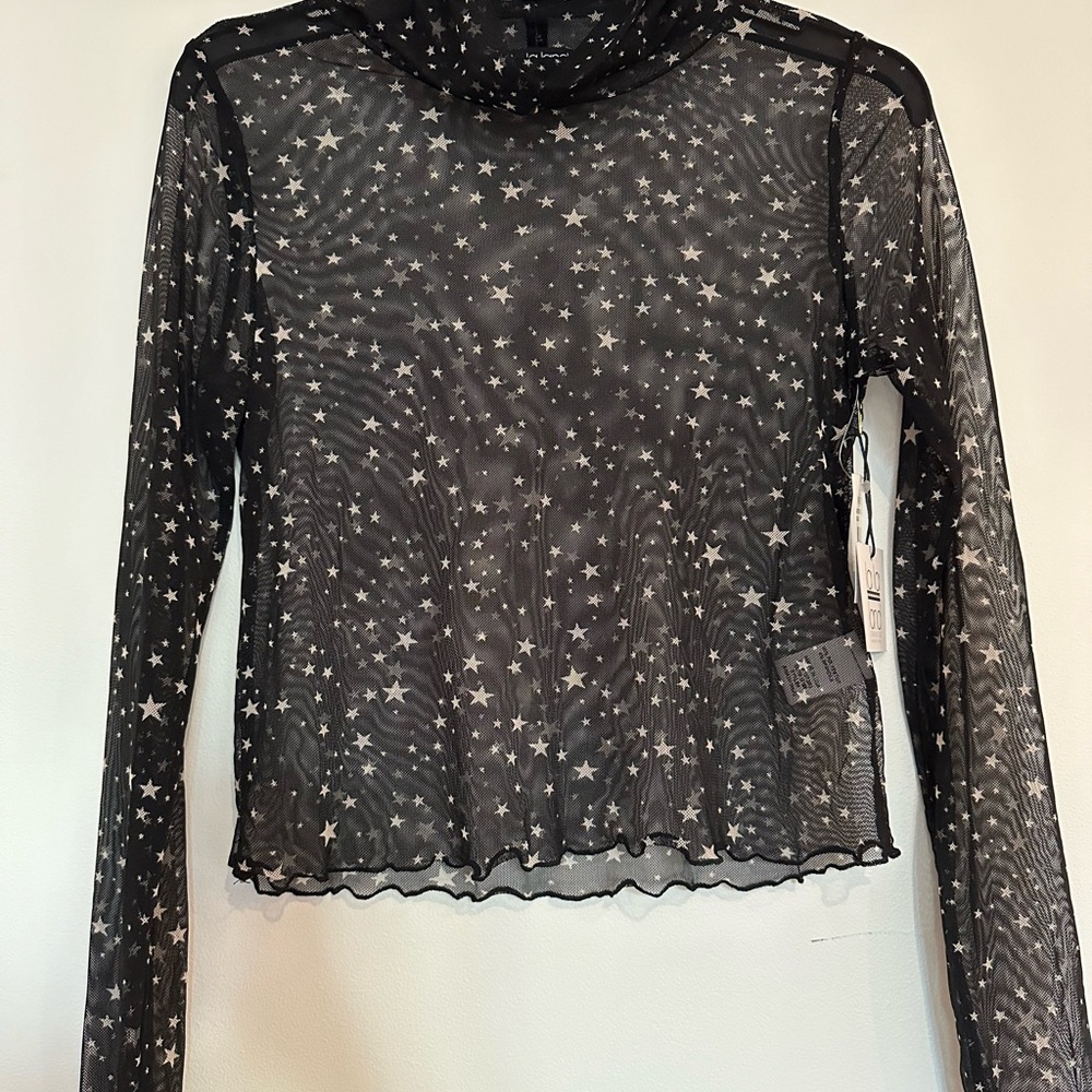 Black Star Mesh Women's Top